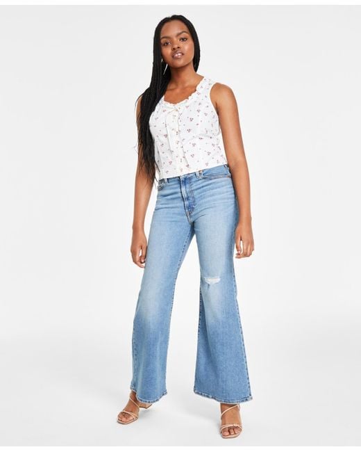Levi s Ribcage Bell High rise Flare leg Jeans in Blue Lyst