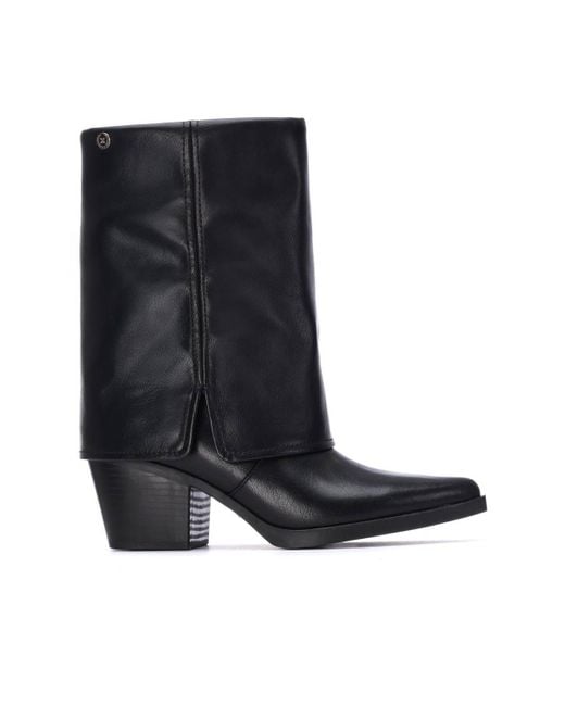 Xti Black Foldover Booties By