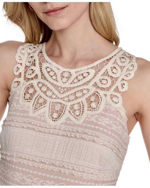 Eliza J White Jewel-neck Sleeveless Maxi Dress