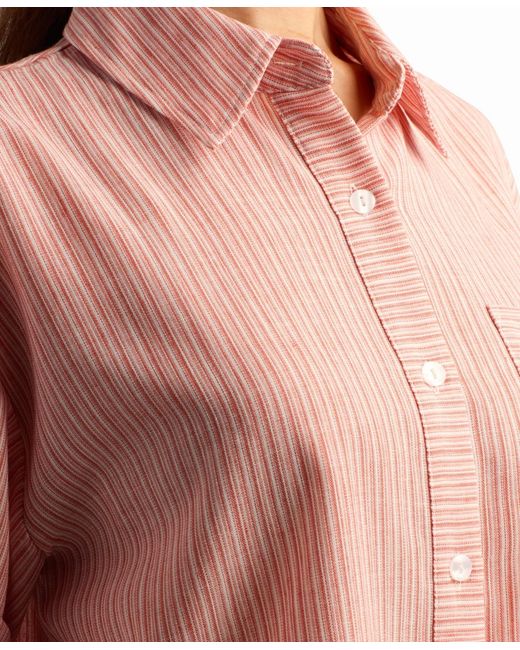 Bcx Pink Mini Striped Collared Neck Shirt
