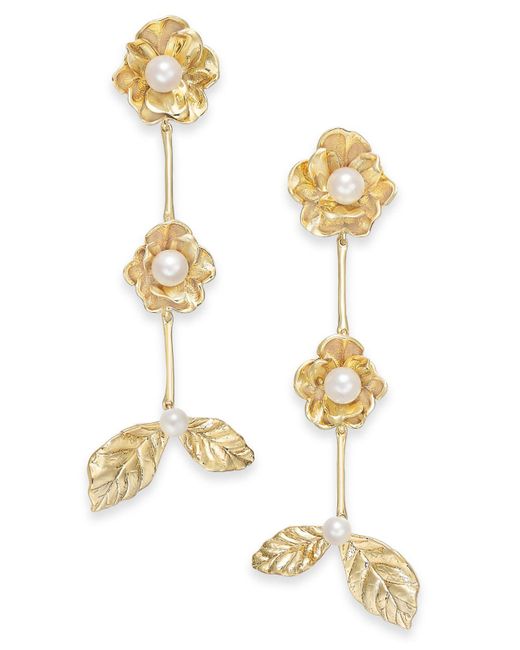 Kate Spade New York 14k Rose Gold-Plated Pave & Mother-of-Pearl Flower Drop  Earrings | CoolSprings Galleria