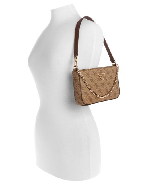 Guess Metallic Noelle Mini Top Zip Shoulder With Removeable Chain