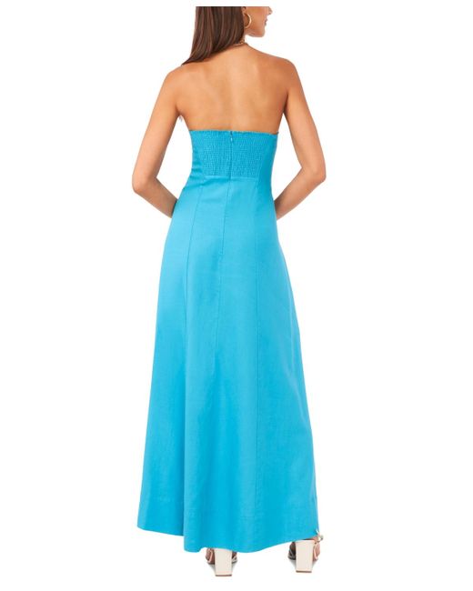 1.STATE Blue Strapless Maxi Dress