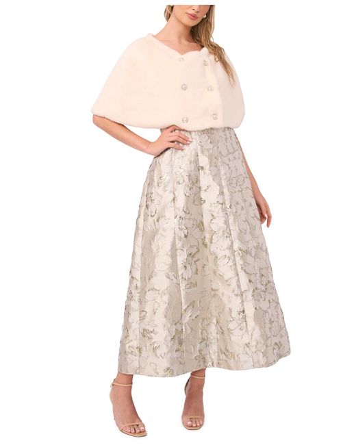 Msk White Double Breasted Cape Jacket