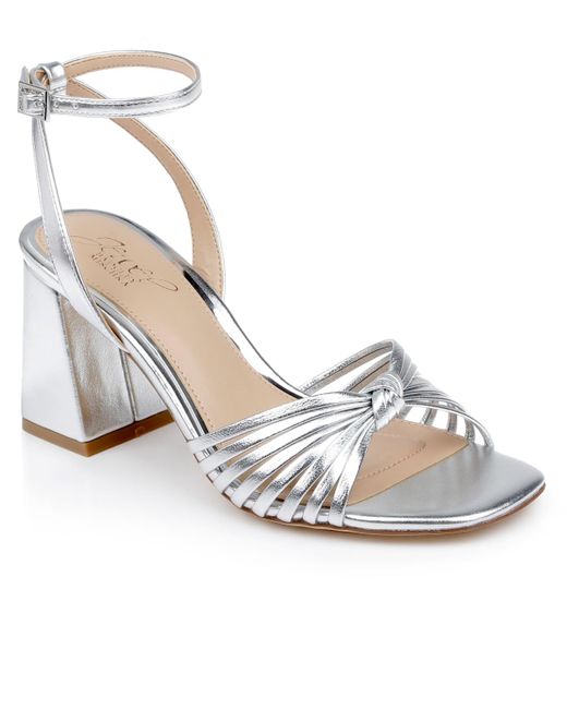 Badgley Mischka Metallic Nariah Block Heel Sandals
