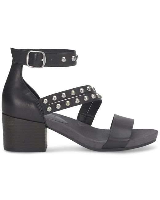 Lucky Brand Black Piah Studded Block-heel City Sandals