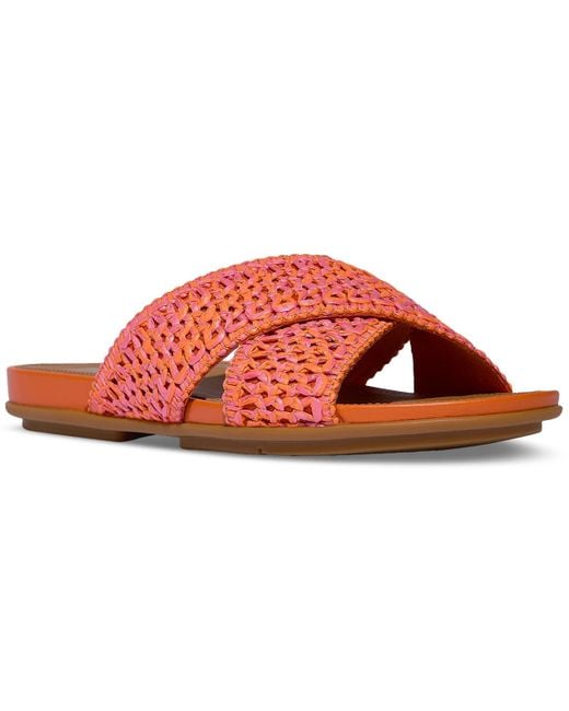 Fitflop Women's Red Gracie Woven Cross Slide Sandals