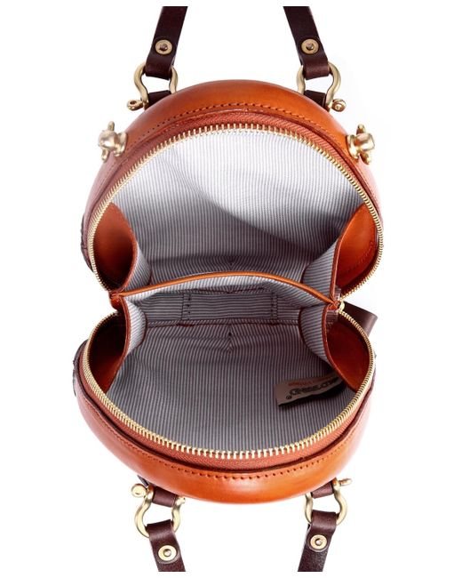 Old Trend Orange Genuine Leather Fairy Lantern Mini Satchel