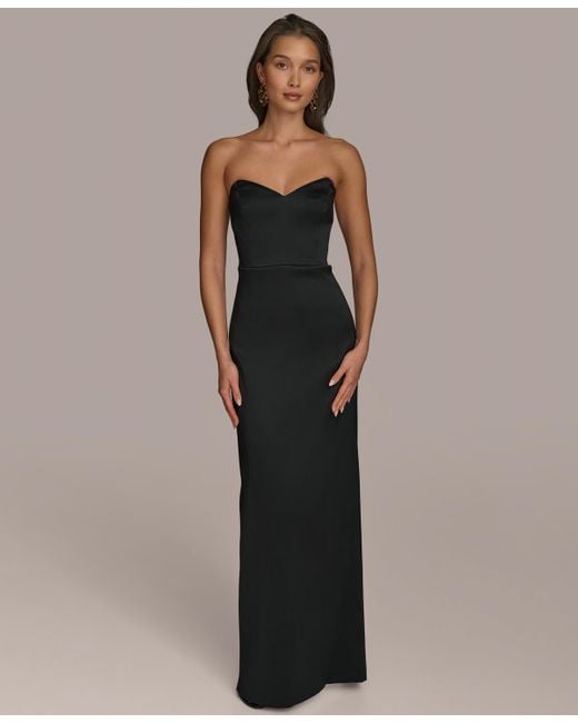 Donna Karan Black Strapless Gown