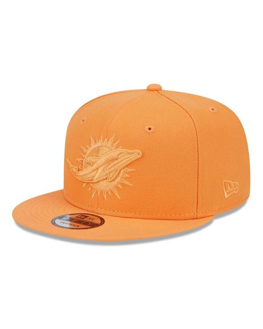 KTZ Orange Miami Dolphins Color Pack 9fifty Snapback Hat for men