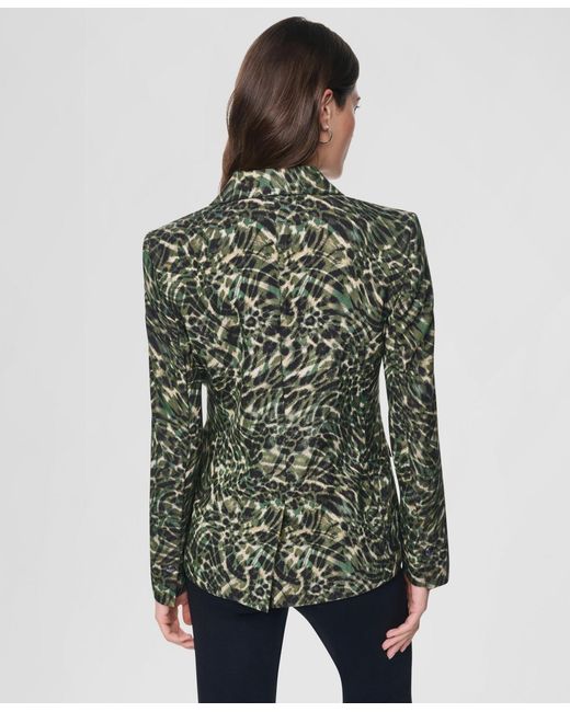DKNY Green Two-button Collared & Flap Pockets Jacket