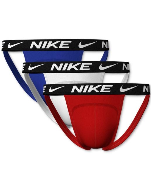Nike Synthetic 3-pack Essential Dri-fit Micro Jock Straps in Red for ...