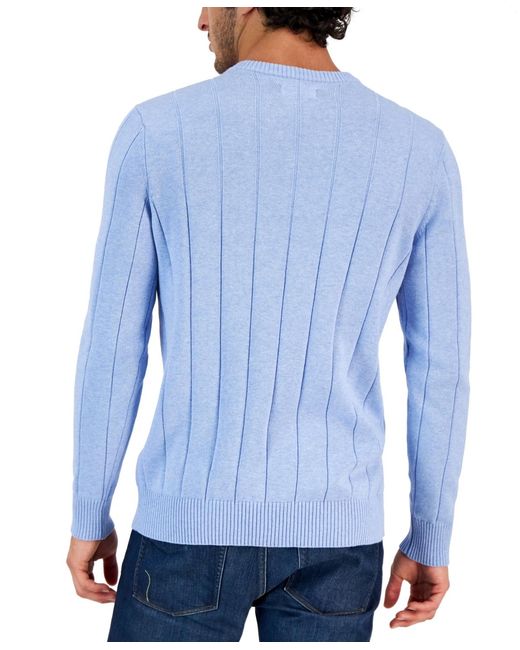 Club Room Blue Drop-needle V-neck Cotton Sweater for men