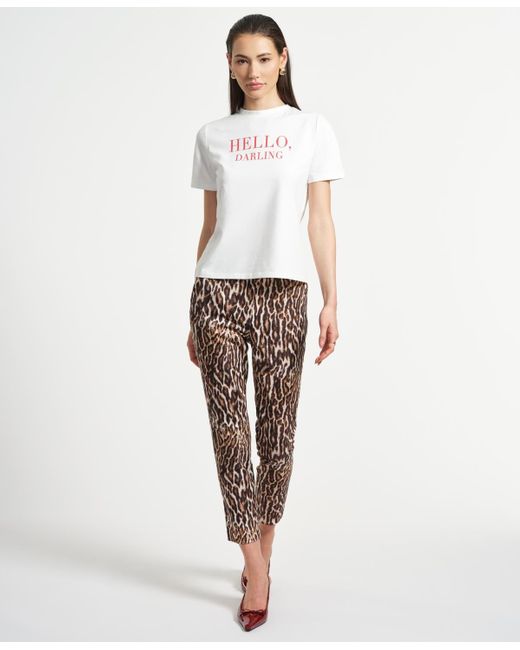 Isaac Mizrahi New York White Crewneck Graphic Top