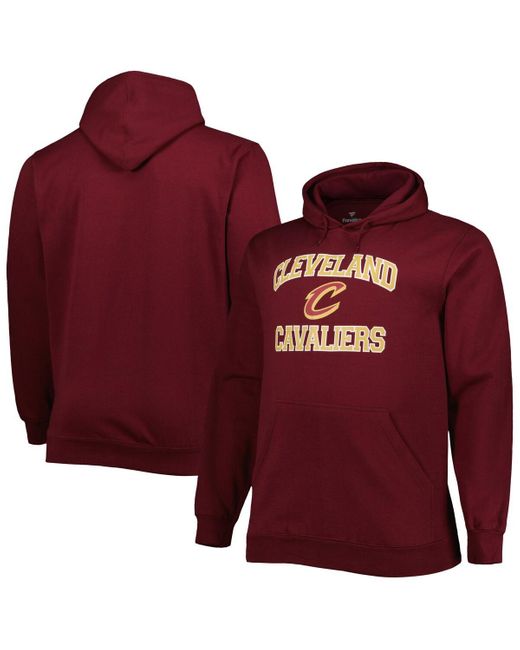 Profile Red Cleveland Cavaliers Big And Tall Heart And Soul Pullover Hoodie for men
