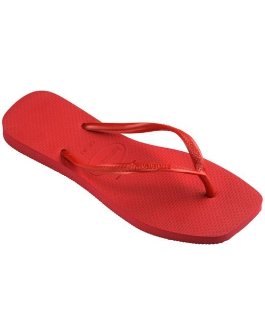 Havaianas Slim Square Sandals in Red | Lyst