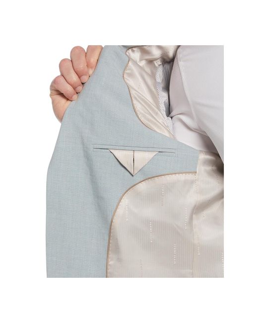 Perry Ellis Blue Slim Fit Two-Tone Tech Stretch Suit Jacket for men