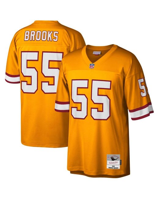 Mitchell & Ness Orange Derrick Brooks Tampa Bay Buccaneers Big And Tall 1995 Legacy Retired Player Jersey for men