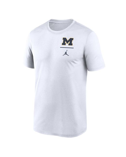 Nike White Michigan Wolverines Primary Logo Legend Performance T-shirt for men