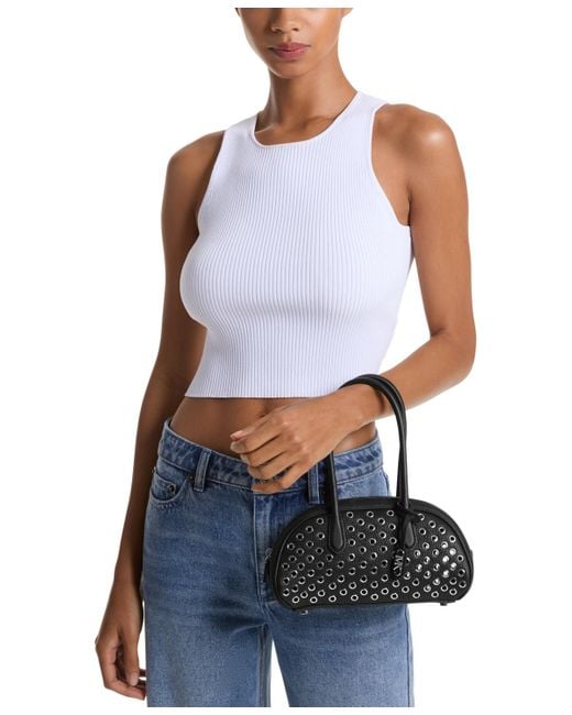 Michael Kors Michael Lulu Leather Handle Satchel in Black | Lyst