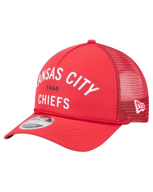 KTZ Red Â Kansas City Chiefs Active Minimalist M-crown A-frame 9forty Adjustable Hat for men