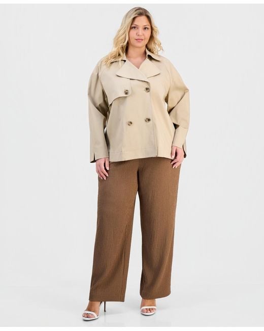 Anne Klein Essentials Natural Plus Size Double-breasted Blazer