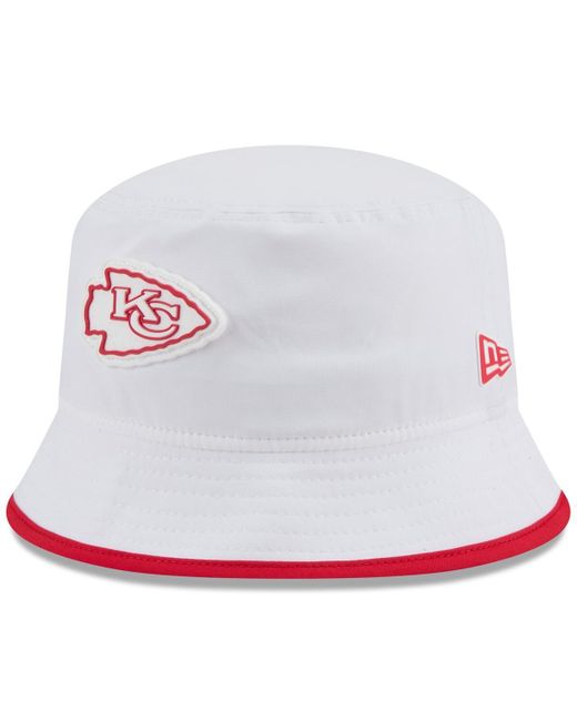 KTZ White Kansas City Chiefs 2025 Nfl Training Camp Stretch Bucket Hat for men