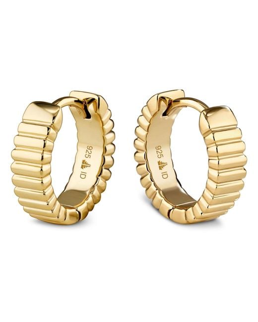 DEVATA Metallic Ribbed Hoop Earrings