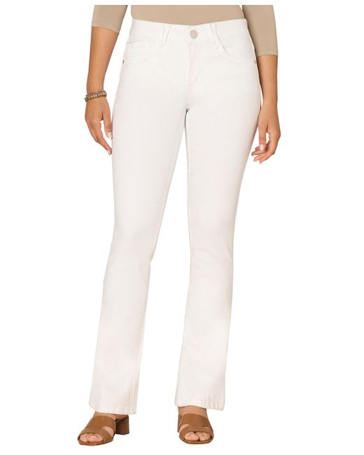 Democracy Women's White Petite Mid-rise Pocket Detail Jeans