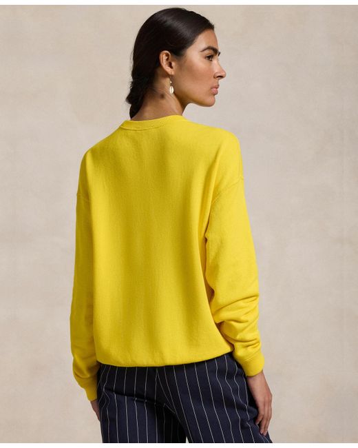 Polo Ralph Lauren Yellow Lightweight Fleece Crewneck Pullover Sweatshirt