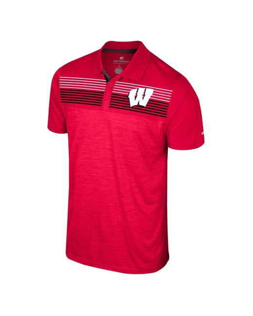 Colosseum Athletics Red Wisconsin Badgers Big & Tall Langmore Polo for men