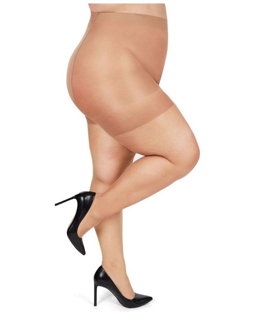 Memoi White Plus Size Curvy Silky Sheer Control Top Pantyhose Mm-2210