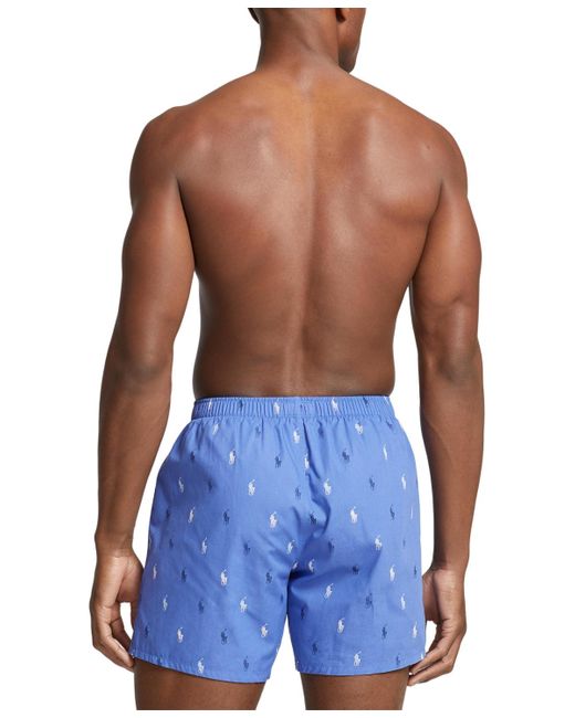Polo Ralph Lauren Blue Printed Woven Boxer Shorts for men