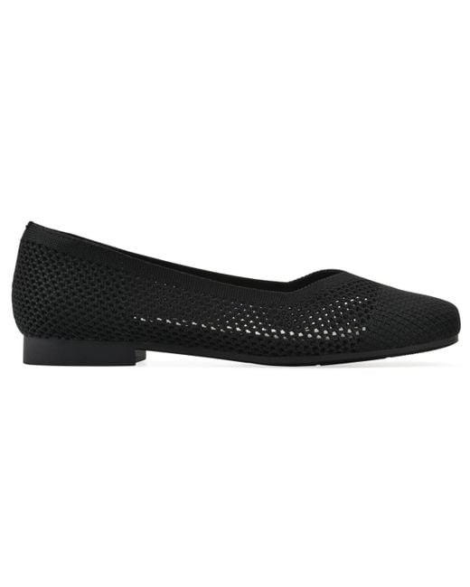 White Mountain Black Beslee Square Toe Ballet Flats