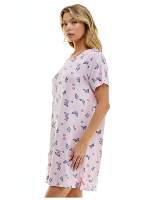 Roudelain Pink Printed Short-sleeve Sleepshirt