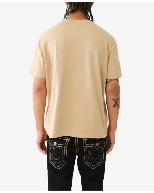 True Religion Natural Short Sleeve Relaxed Chain Embro Tee for men