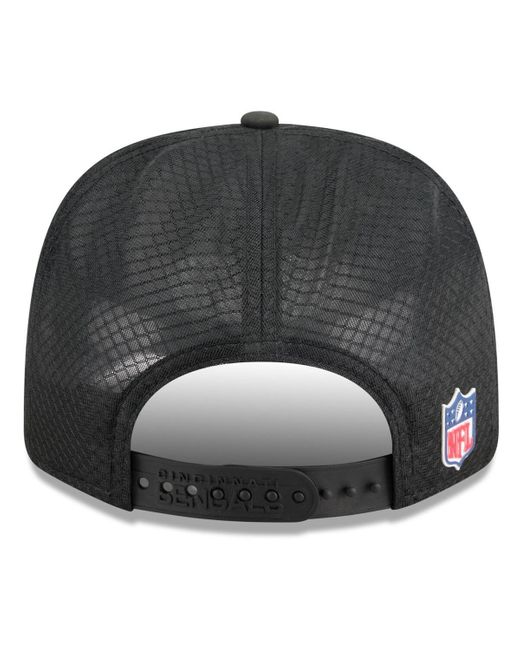 KTZ Black Cincinnati Bengals 2025 Sideline 9seventy Trucker Adjustable Hat for men