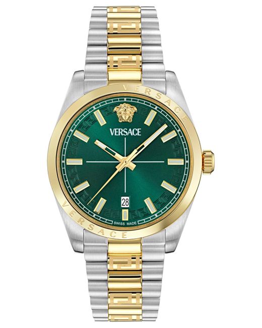 Versace Metallic Swiss Millenyium Two-tone Stainless Steel Bracelet Watch 40mm for men