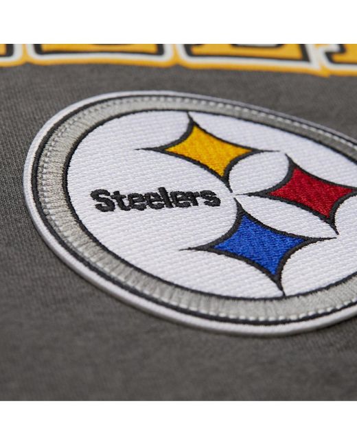 Mitchell & Ness Gray Pittsburgh Steelers Slot Pullover Hoodie for men