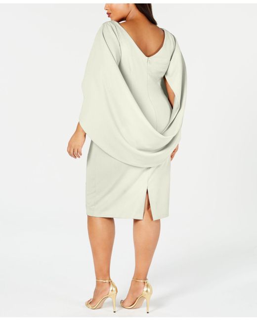 betsy and adam plus size capelet gown