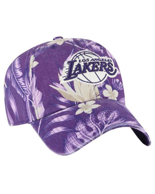 '47 Purple 47 Brand Los Angeles Lakers Tropicalia Floral Clean Up Adjustable Hat for men