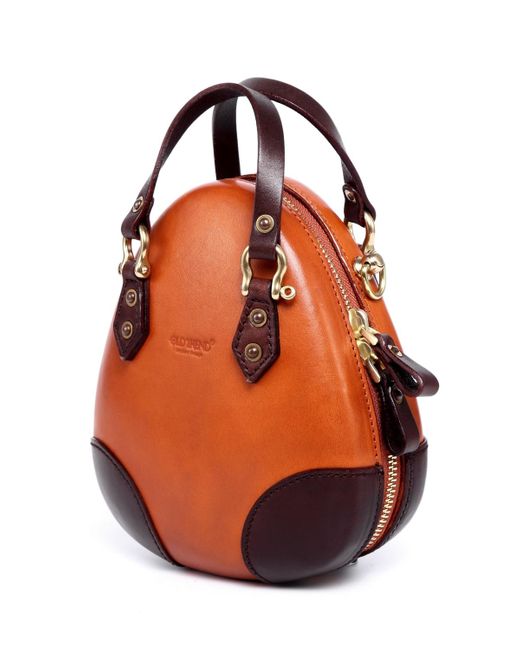 Old Trend Orange Genuine Leather Fairy Lantern Mini Satchel