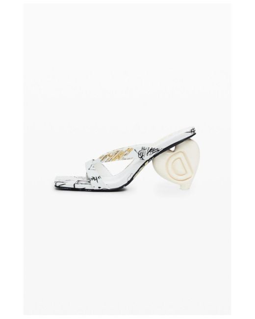 Desigual White Heart Heel Sandal