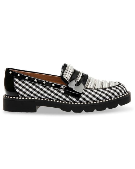 Betsey Johnson Black Darian Imitation Pearl Embellishment Loafers