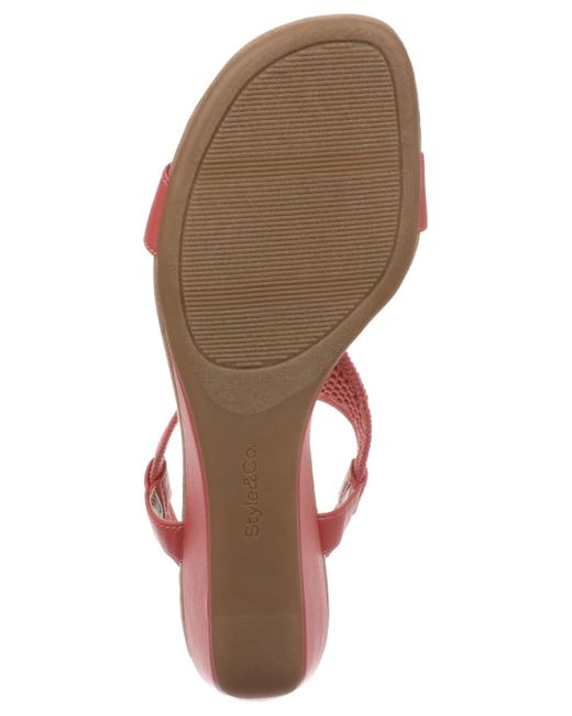 Style & Co. Pink Step N Flex Vacanzaa Wedge Sandals