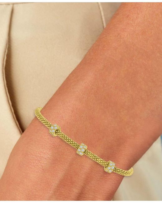 Macy's Metallic Rondelle Cubic Zirconia Mesh Bracelet