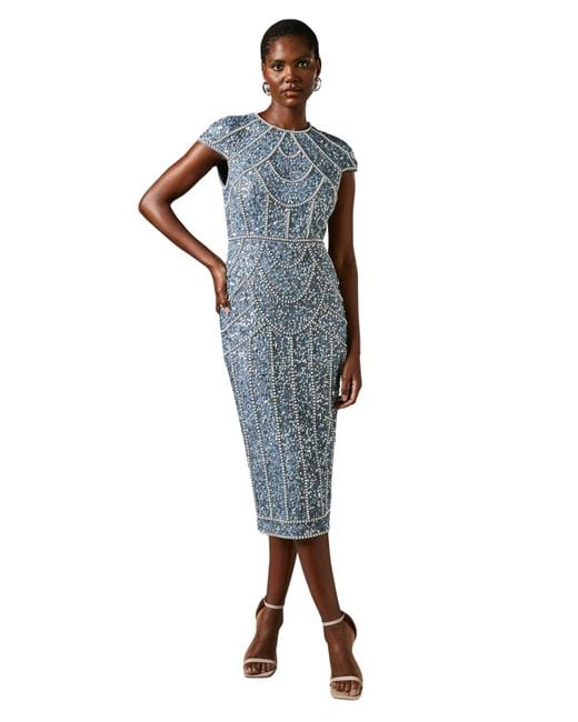 Coast Blue Embellished Pencil Dress