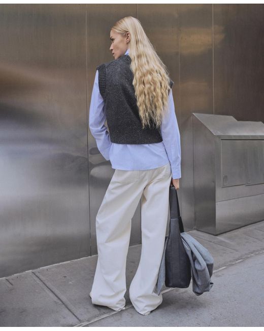 Mango Blue V-neck Knitted Sweater Vest