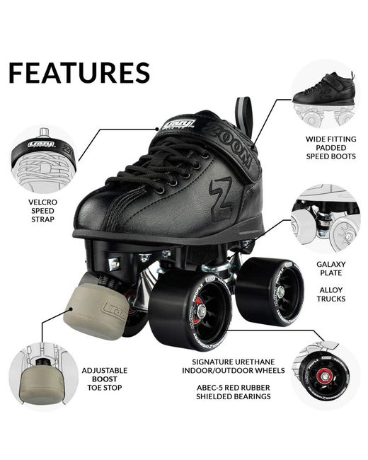 Crazy Skates Black Zoom Roller Skates