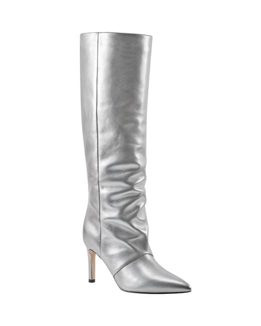 Marc Fisher Gray Narysa Pointy Toe Stiletto Heel Dress Boots